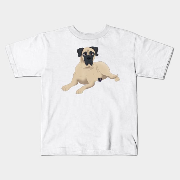 Mastiff Kids T-Shirt by SkyBlueArts